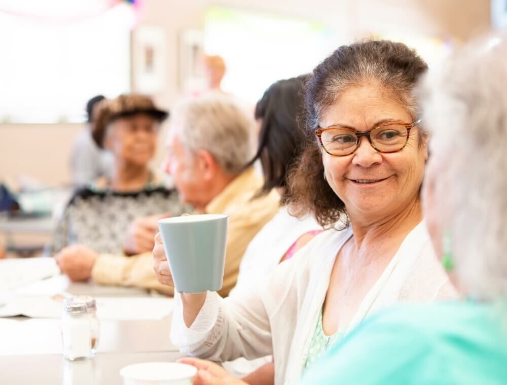 Senior citizens enjoying each other's company