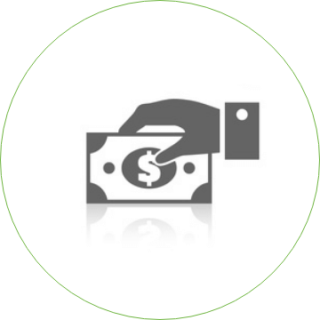 Clipart of a hand holding a dollar bill
