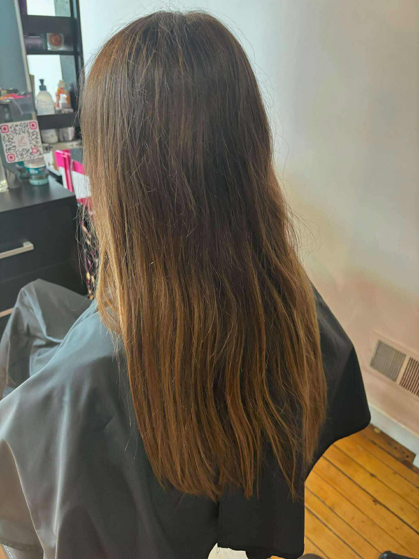 Straight, plain brown hair