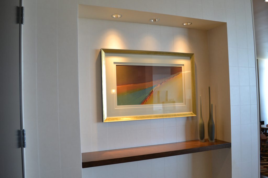 framed artwork in a hotel room