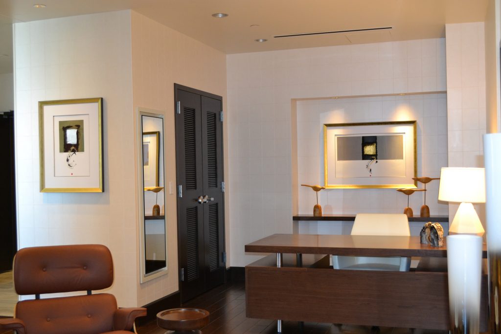 framed artwork in a hotel room